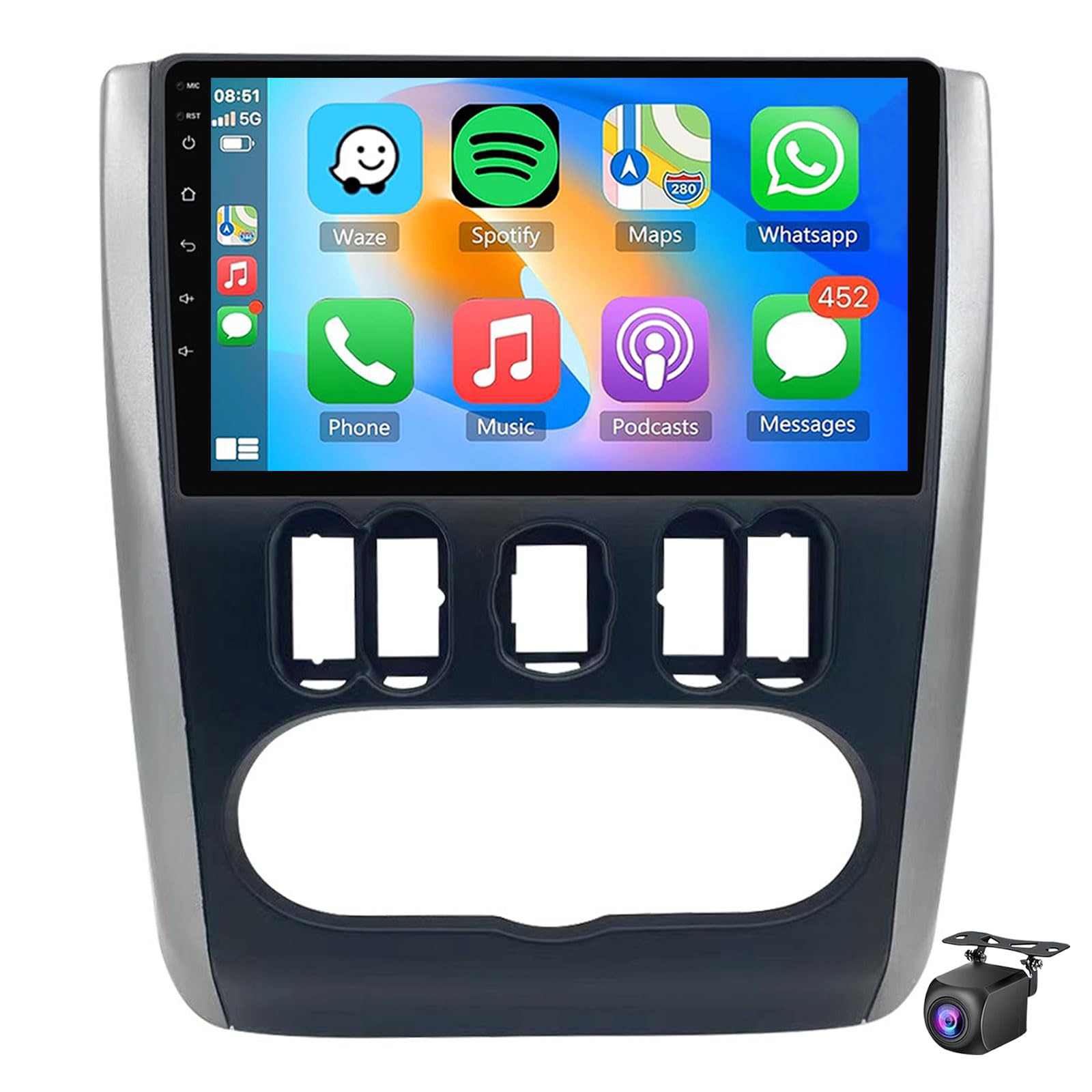 Android 15 Car Stereo Ni-ssan Almera 3 G15 2012-2019 With Wireless Carplay Android Auto 9 Inch Touchscreen Radio With GPS WiFi Bluetooth Mirror Link FM/RDS EQ SWC Backup Camera(Size:4Core 2+32G)