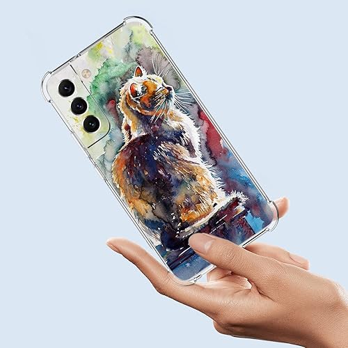 Miniatura 3 de Beaucov Funda para Galaxy S21 FE 5G, bonita pintura de gato, a prueba de golpes, TPU de cuerpo completo, resistente a los arañazos para Samsung