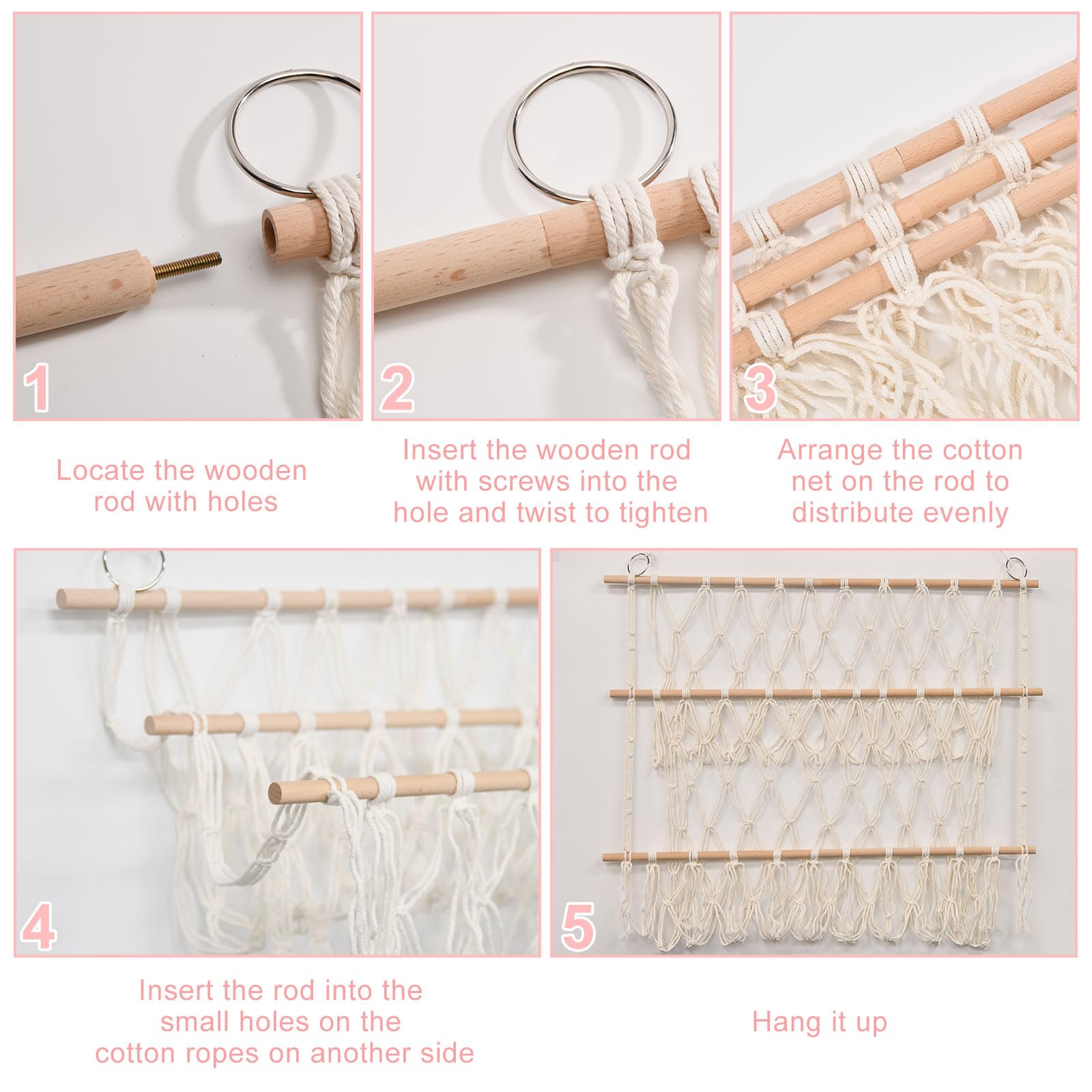 FREEBLOSS Hamaca para peluches, red colgante de pared, 2 capas, macramé, hecha a mano, hamaca de esquina para juguetes de peluche, organizador colgante, soporte para sala de juegos, dormitorio (30 x