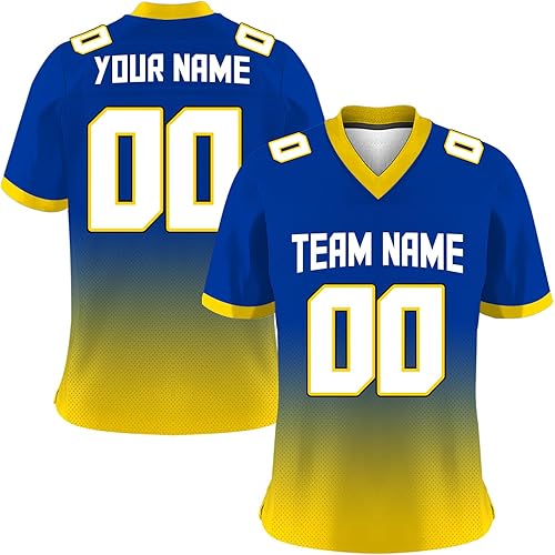Custom Football Jersey Men Women Youth Mesh Gradient Personalized Name Number Football Team Game Day Clothing Fans Gift