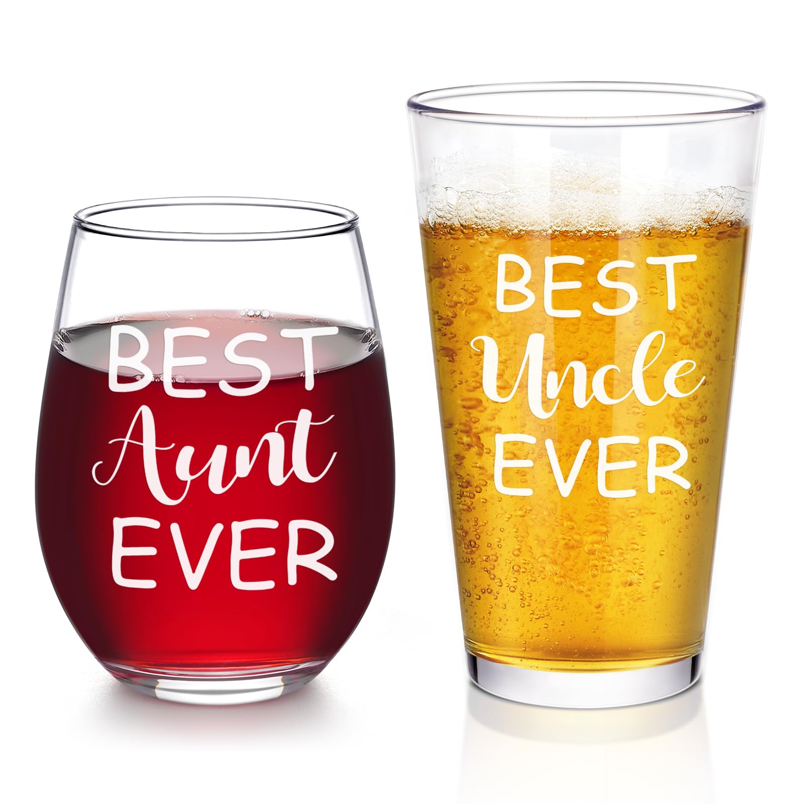 Amazon.com | Futtumy Bset Uncle Ever & Best Aunt Ever Glass Set, Aunt ...