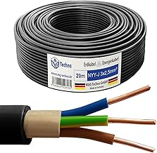 M&G Techno 20m NYY-J 3x2,5 mm² Erdkabel Elektrokabel Beton und Freien Kupfer Made in Germany