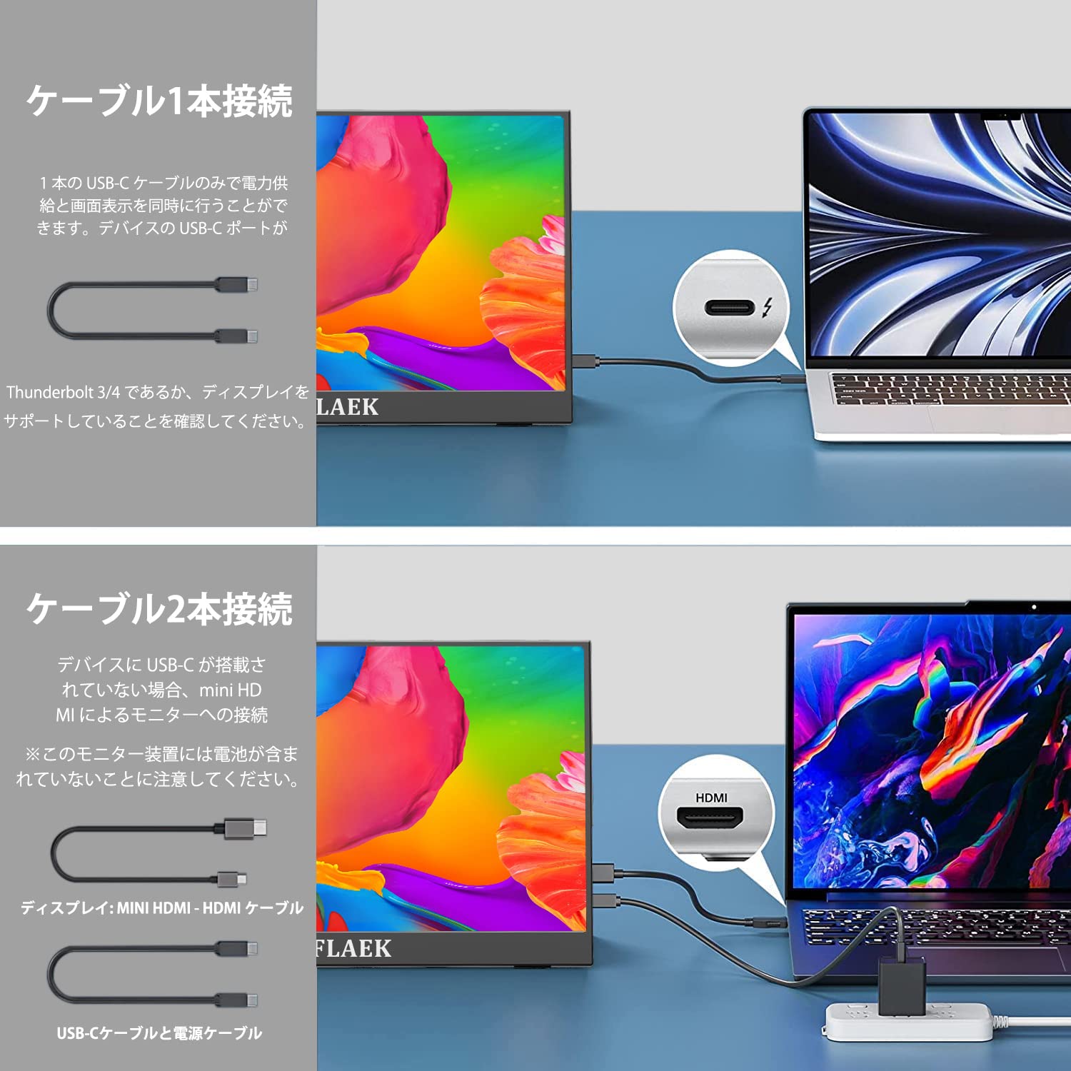 Amazon.co.jp: モバイルモニター LAEFLAEK モバイルディスプレイ 14 