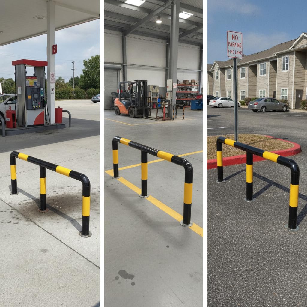 di Parcheggio M in Metallo, M 7.6x150x60cm 2.0mm nero/giallo