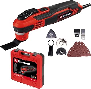 Oscillating Multi Tool with Accessories and Case 350W, 40,000 RPM Power Tool with LED and Quick-Release Lock for Sawing, Cutting, Sanding, Grout Removal TE-MG 350 EQ