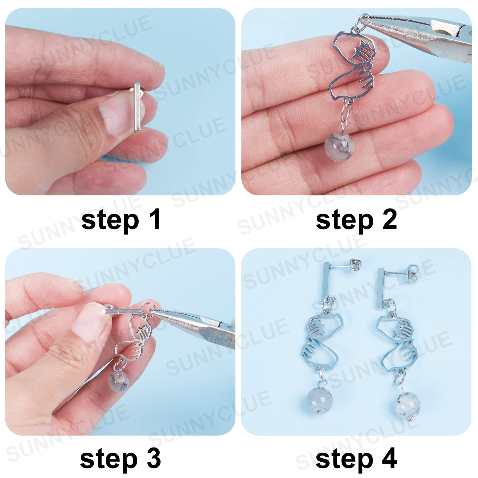 Boucles D'Oreilles En Acier Inoxydable SUNNYCLUE - Lot De 40 Pièces, Hypoallergéniques, Texturées - Pour Création DIY