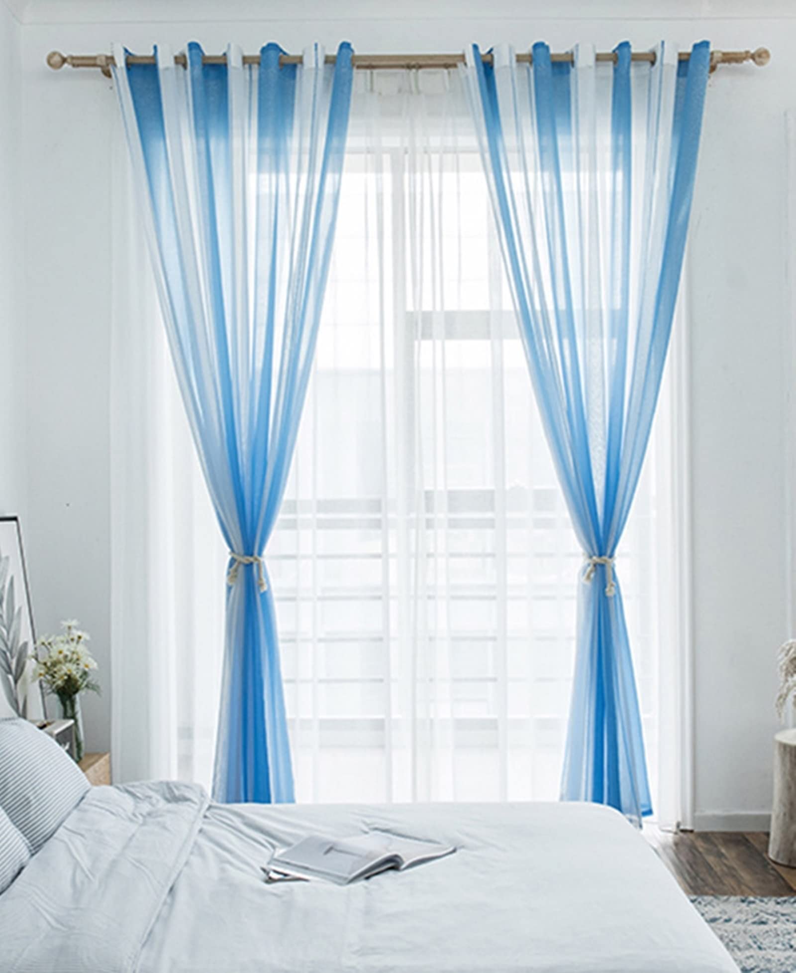 Curtainworks Marquee Panneau de Rideau plissé Imitation Soie Bleu Sarcelle 76,2 x 335,3 cm