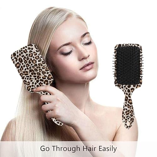 Miniatura 8 de Cepillo de pelo con estampado de leopardo y guepardo, cepillos desenredantes de plástico, cepillo de pelo natural para mujeres y hombres (color 7)