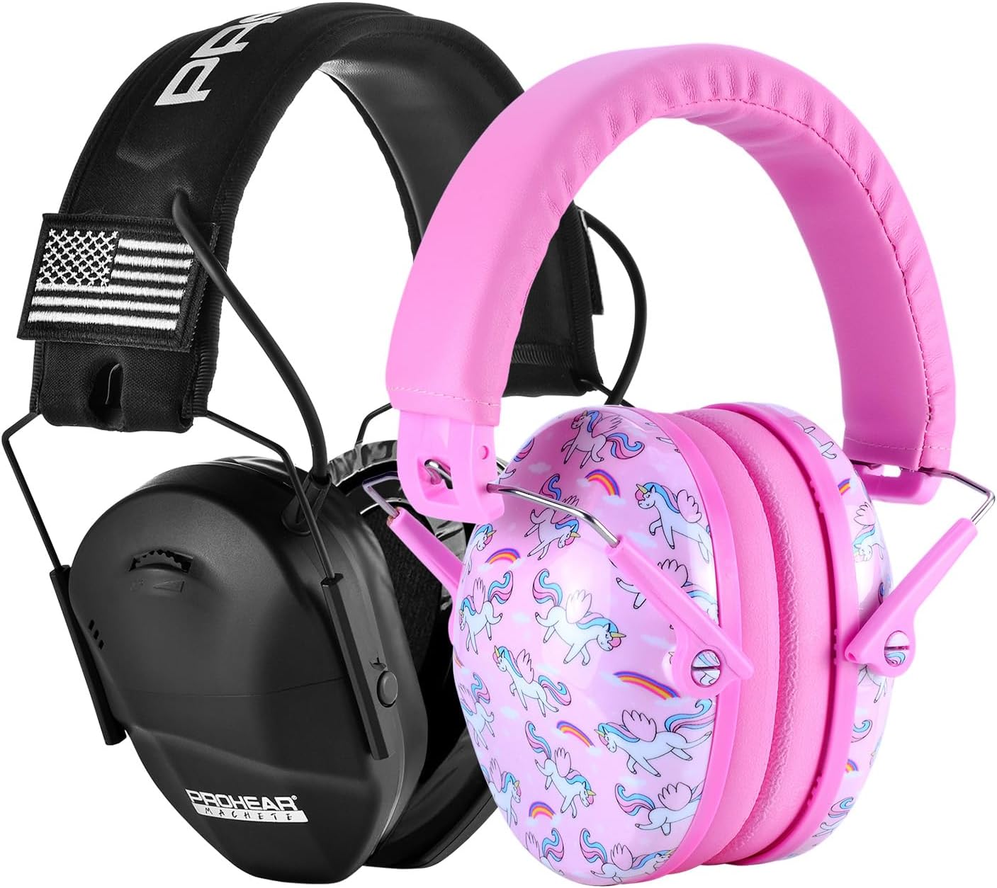 PROHEAR Shooting Hearing Protection Set for Youth & Kids – Slim Electronic Earmuff + Passive Kids Ear Muff – 23dB NRR – Ideal for Shooting, Hunting, Yard Work – Family Safety Combo