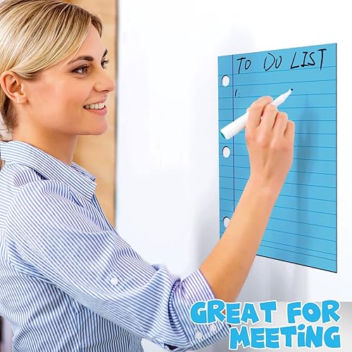 Miniatura 7 de Crtiin Juego de sábanas magnéticas de 6 piezas para refrigerador de 8 x 10.5 pulgadas, colorido juego de sábanas magnéticas de borrado en seco con 6