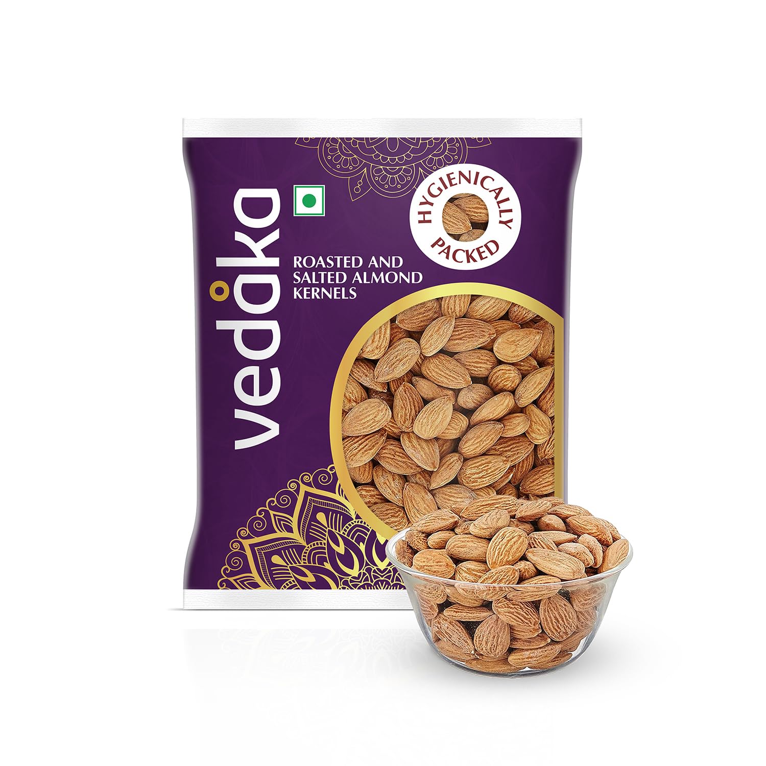 Amazon Brand - Vedaka Premium Roasted & Salted Almonds | 200 Gram | Lightly Salted California Almonds | Badam | Dry Fruit Snack | Delicious & Crispy