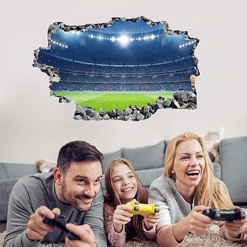 Miniatura 2 de IARTTOP Calcomanías de pared grandes 3D para estadio de fútbol americano, calcomanías de pared de jugador de fútbol para guardería, fútbol, deporte,