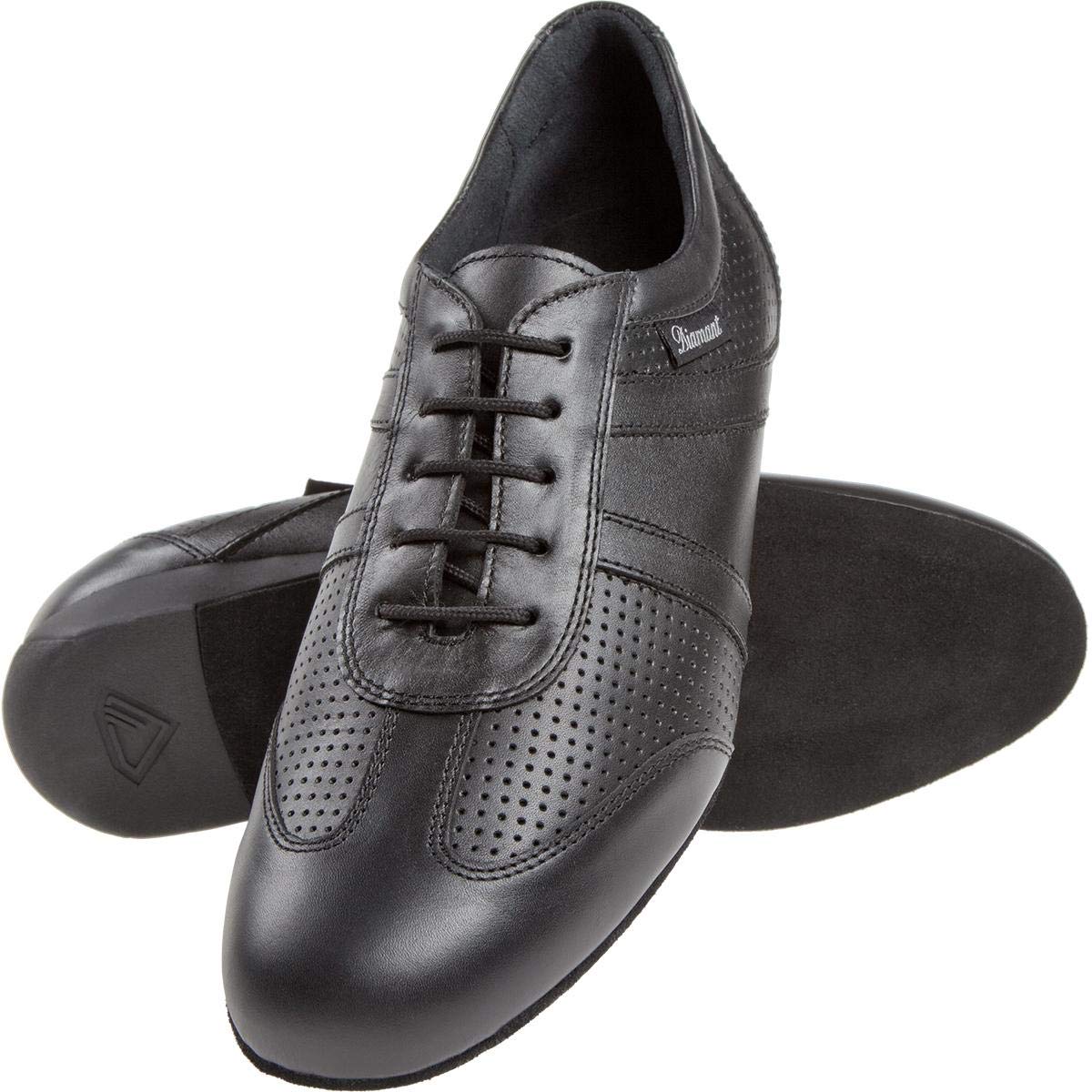 Diamant Uomini Ballroom Sneakers Pelle Nappa Nero 2,5 cm Zeppa Largo Made in Germany
