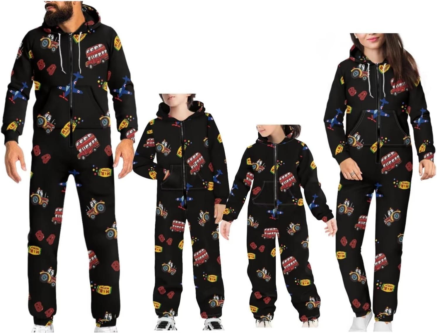 Coloranimal Family Matching Onesie Pajamas Size S-4XL for Women Men Kids Adult Kid Hoody Jumpsuits