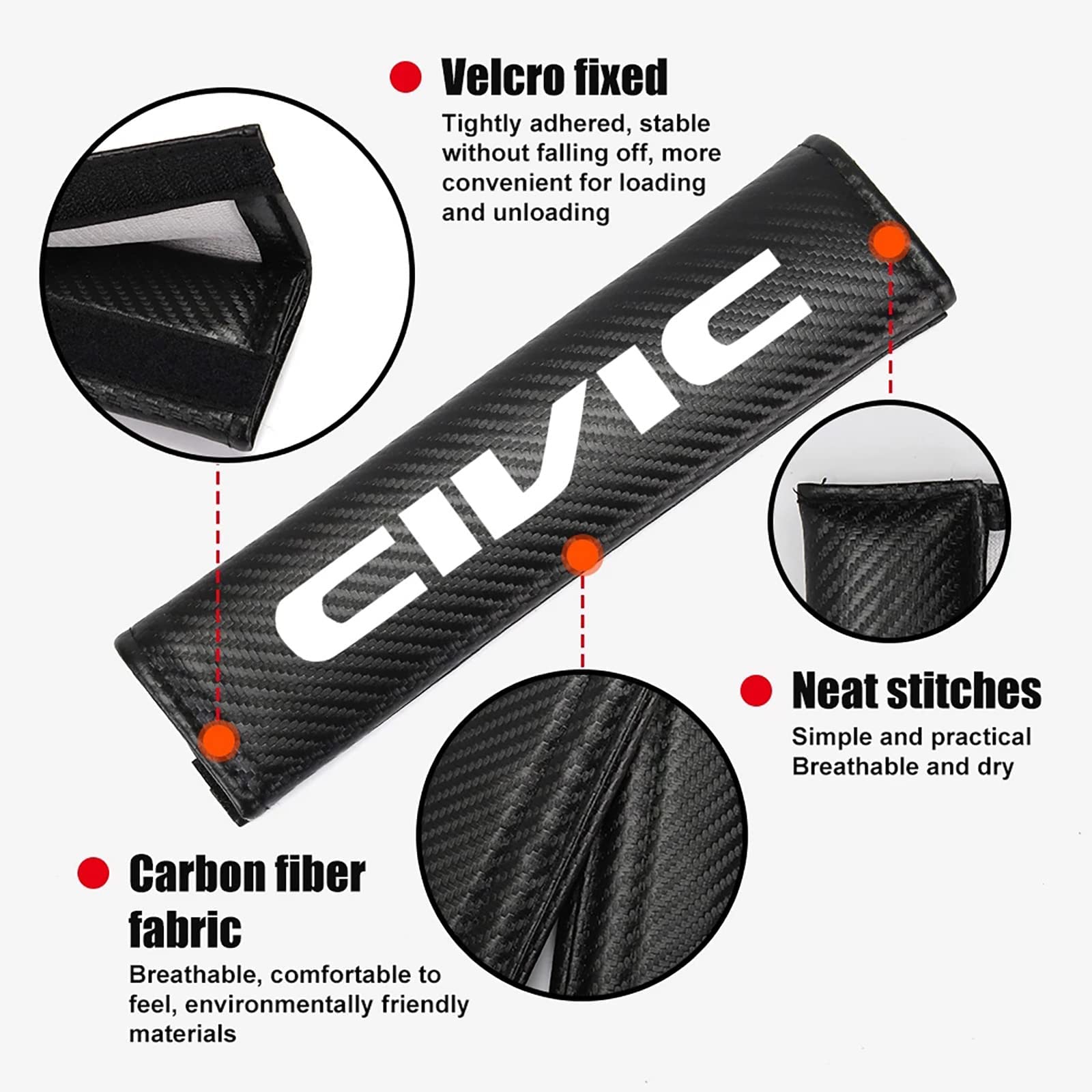 Sieece Car Seat Belt Cover Universal Cotton Car Safety Belt Shoulder Protection For Honda Civic Jazz HRV Odyssey City Accord CRV Vezel | Singapore