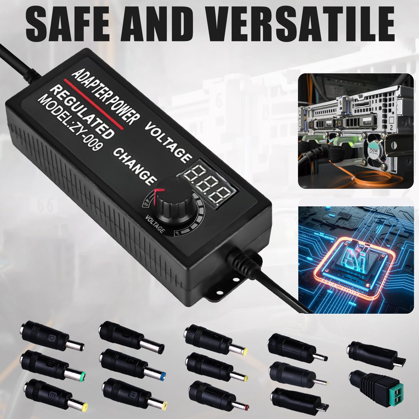 Fuente Alimentación Ajustable 3V-24V – 72W, 3A, Con 14 Conectores Y Display LED, Universal Para Electrónica