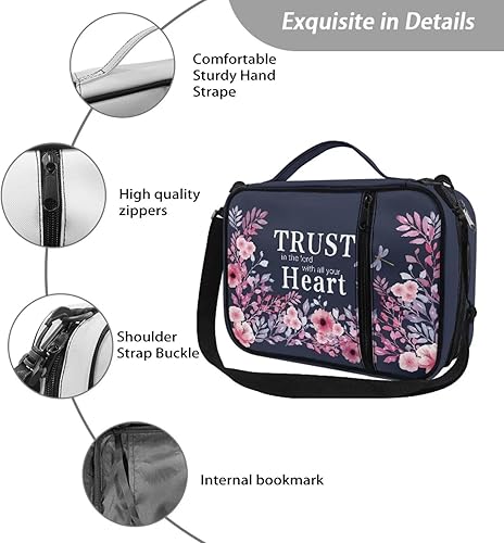 Miniatura 7 de Bolsas y bolsas para la Biblia para mujeres con versículo, kit de suministros de estudio de la Biblia multifuncionales portátiles para mujeres y