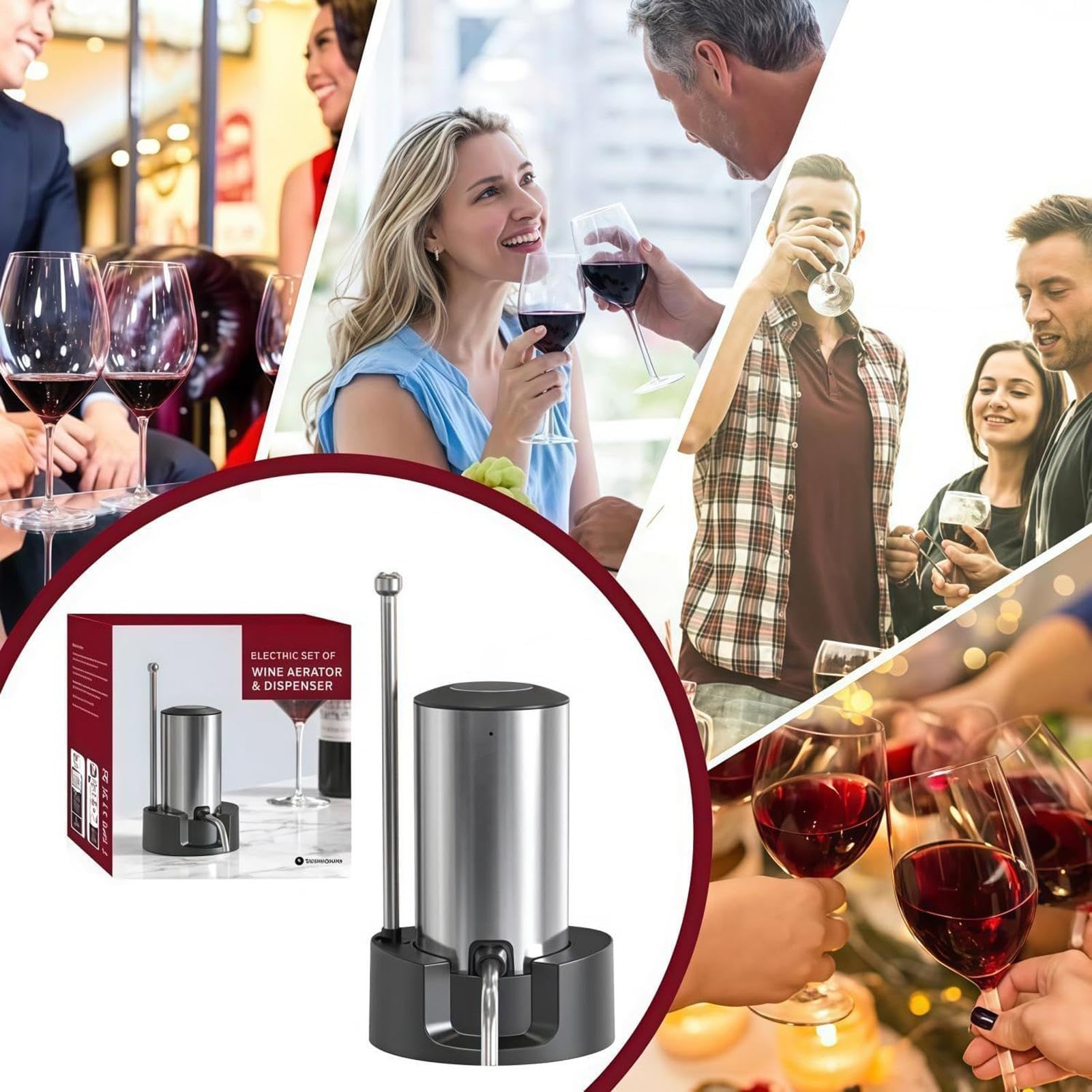 Distributeur De Vin Kit D'Outils Automatique Rapide | Distributeur De Vin Avec Bec Verseur Rechargeable Pour Maison Bureau Restaurant Extérieur Camping Fête Rassemblement