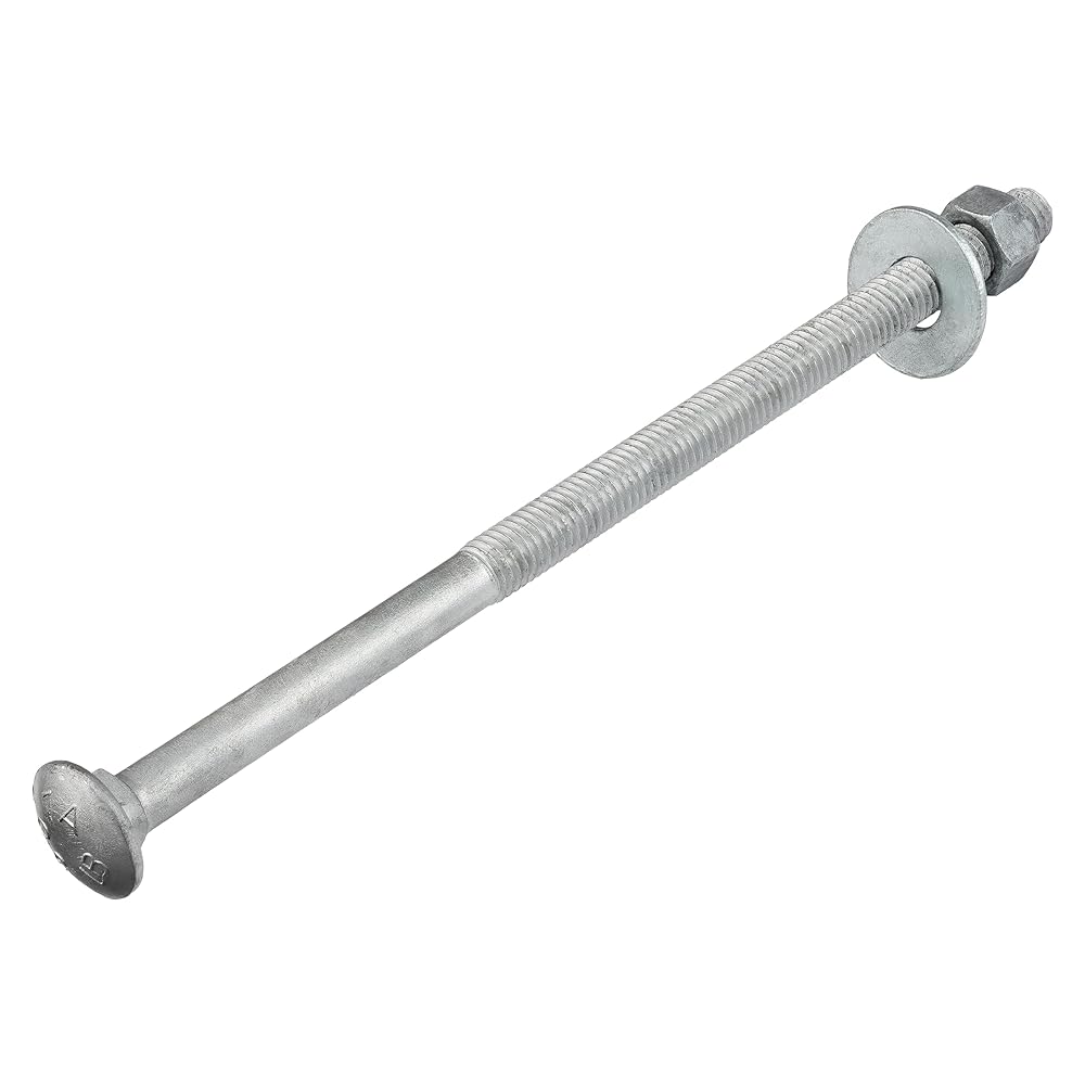 Makers Bolt 1/2" x 10" Galvanized Carriage Bolt Kit (25-Pack) for Heavy-Duty Outdoor Projects