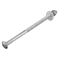 Vista 17 de Kit de pernos de carro galvanizado de 1/2 x 3 pulgadas (25 unidades), grado 307A, incluye arandelas planas USS de 1/2 pulgada (25 piezas) y tuercas