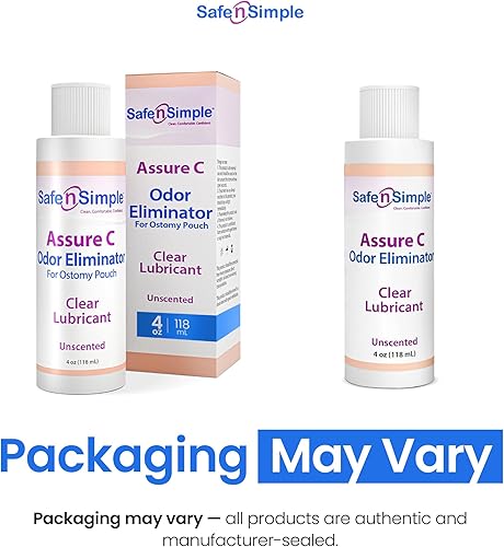 Miniatura 9 de Safe n' Simple Assure C - Desodorante lubricante para bolsa de ostomía - Eliminador de olores de bolsa de colostomía - Lubricante desodorante de