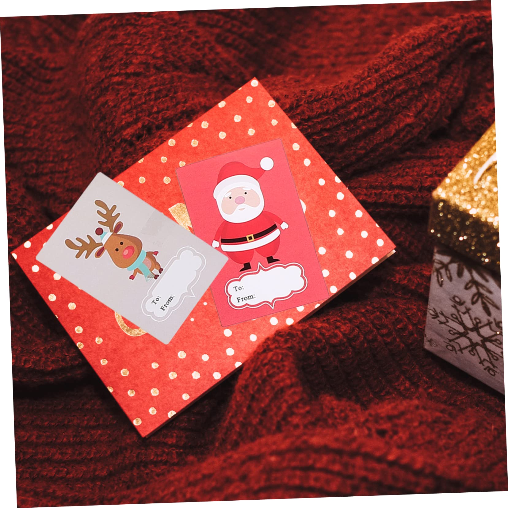 DOITOOL 4 Adesivi Natalizi Sigillanti Etichette Autoadesive Creative per Decorazioni Festive e Regali Facili Applicare e Rimuovere Residui