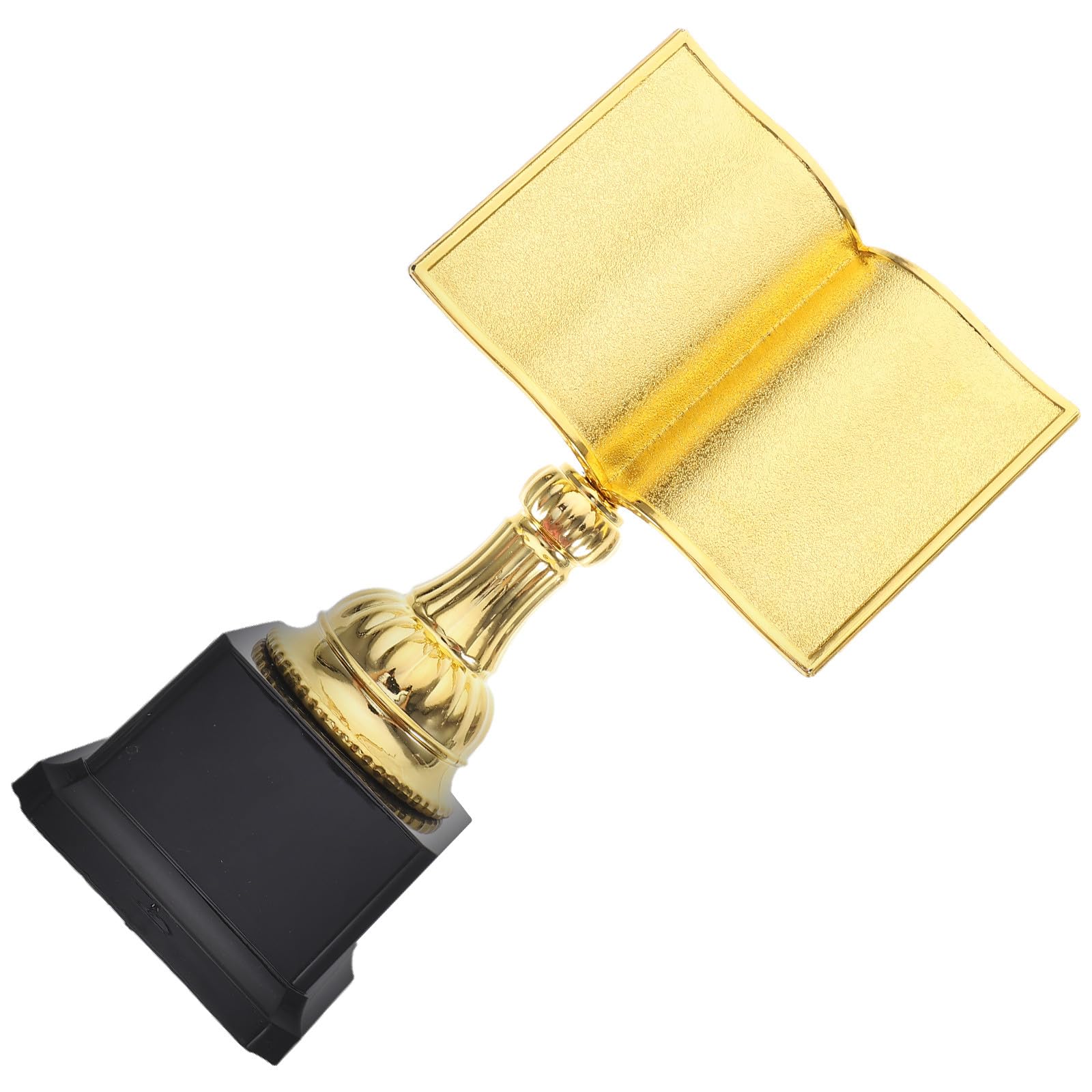 Luxshiny Exquisiter Buchförmiger Lesewettbewerb Pokal aus Kunststoff in Gold Preispokal für Gewinner und Kleine Freunde bei Bibliothekswettkämpfen
