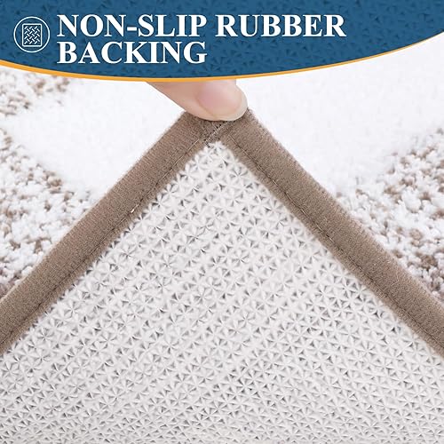 Miniatura 6 de Bsmathom Juego de alfombras de baño de 3 piezas, alfombras de baño peludas de felpa antideslizantes, lavables, alfombra de baño de microfibra