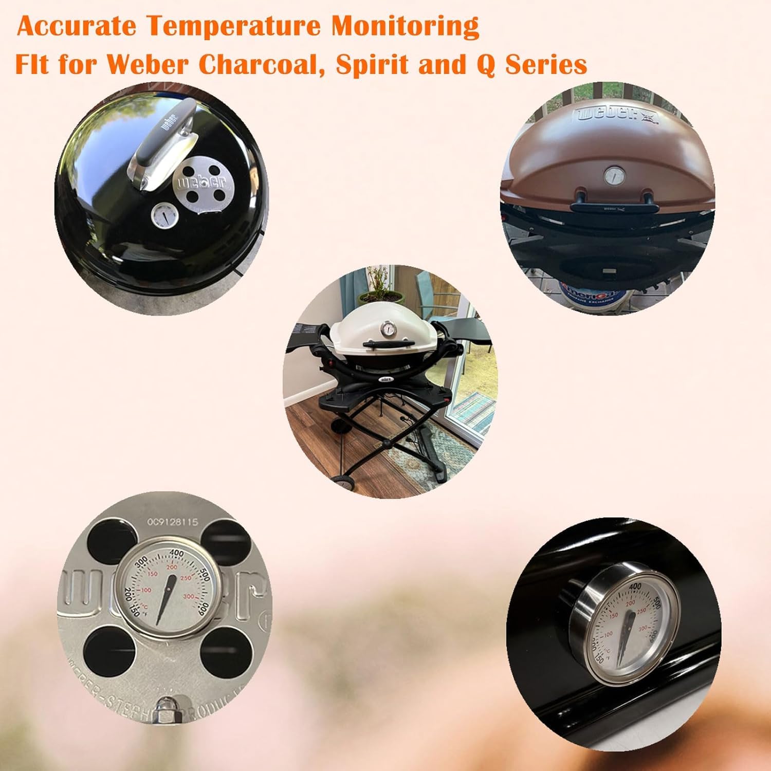 WELL GRILL Thermometer 7581/60540 BBQ Grillthermometer Für Weber