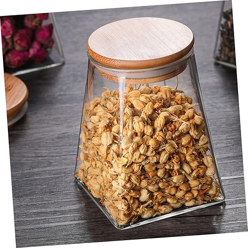 Miniatura 4 de YARNOW Recipientes de alimentos Recipiente de vidrio con tapa Recipiente de sellado de vidrio Contenedores de vidrio Tarros de vidrio con tapas