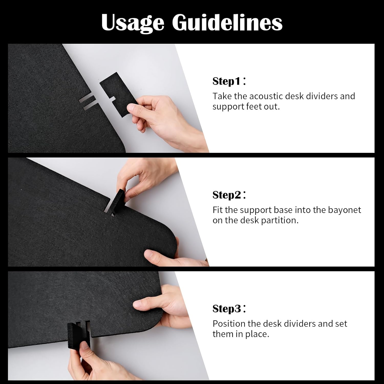 12 Pcs Acoustic Desk Divider with Pushpins 16 x 24 Inch Freestanding Privacy Table Panel for Noise Reduction, Visual Distractions Absorbing Sound Proof Cubicle