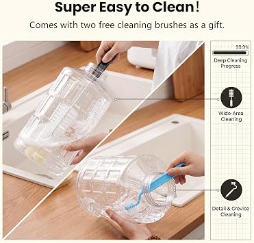 CZPET Dog Water Bowl Dispenser 5L, Wider Mouth Gravity Refilling (Black)