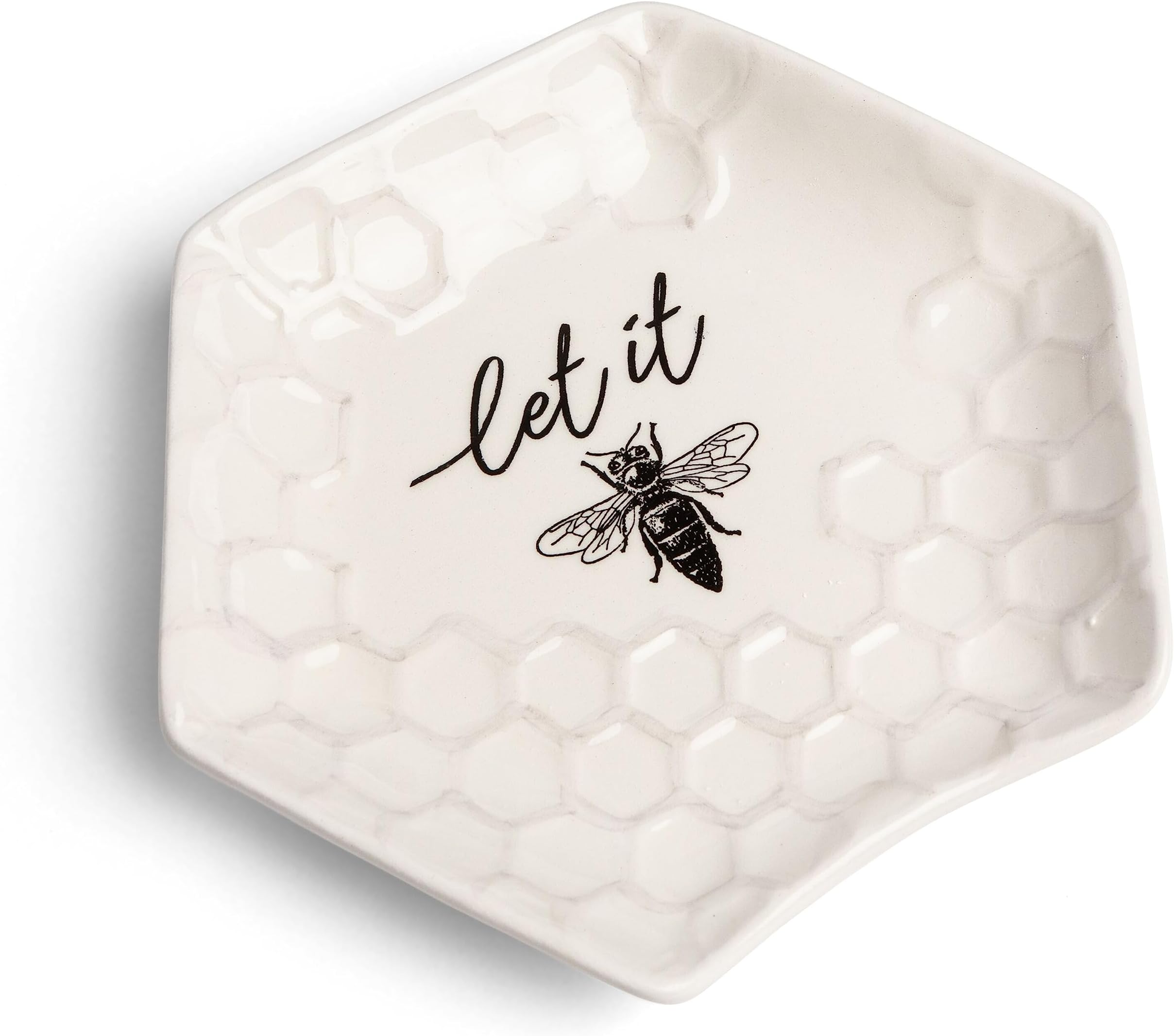 Young's Inc Ceramic, Spoon Rest (Let It Bee), 4.5" Height x 4.5" Diameter x 1" Width