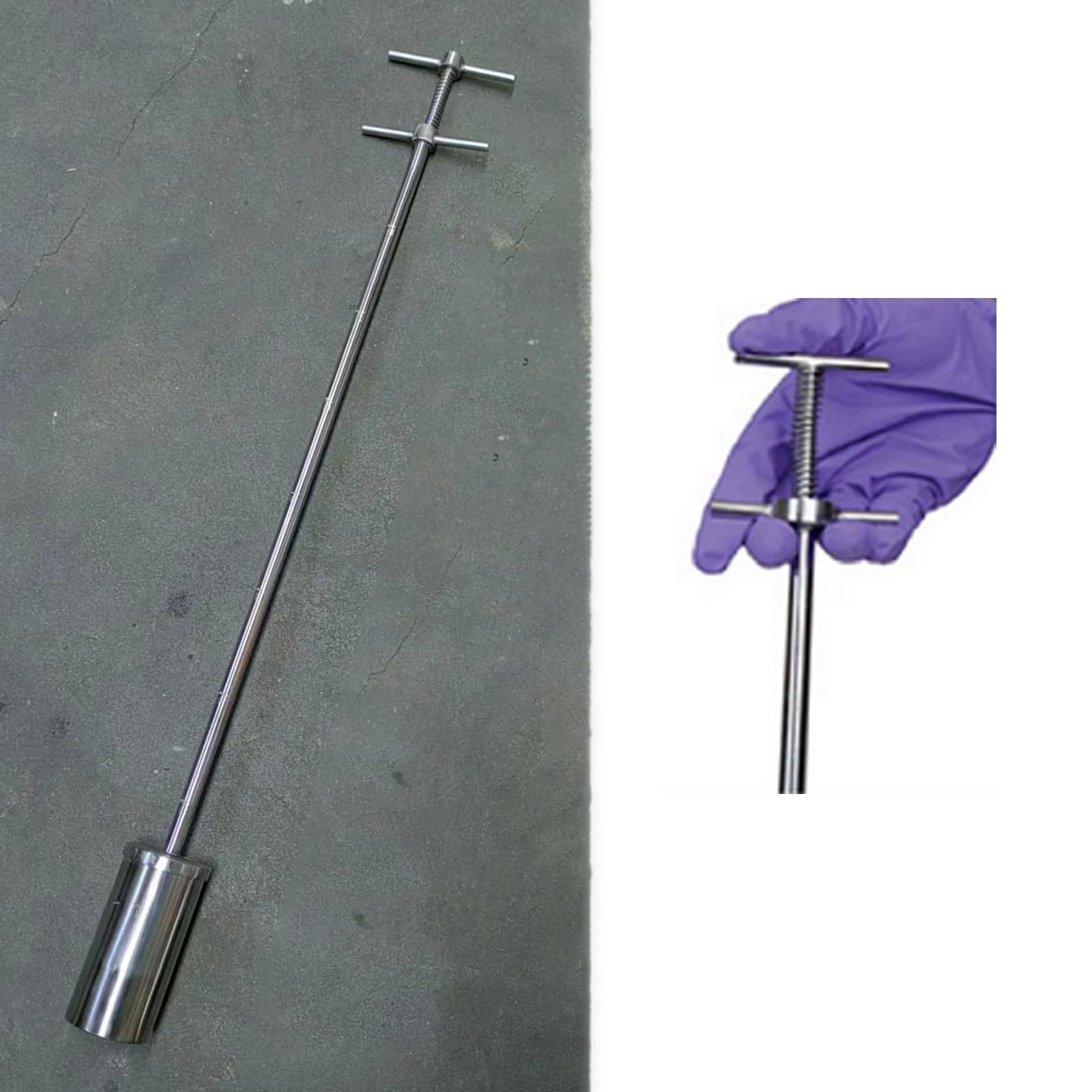 CMYUN Water Deep Liquid Sampler Kit - Safety 304 Stainless Steel Viscous Liquid Sampling Cup, Portable Water Tester Beaker for Large Tank, 1.6ft/3.3ft/5ft(500ml,Length-100cm(3.3ft))