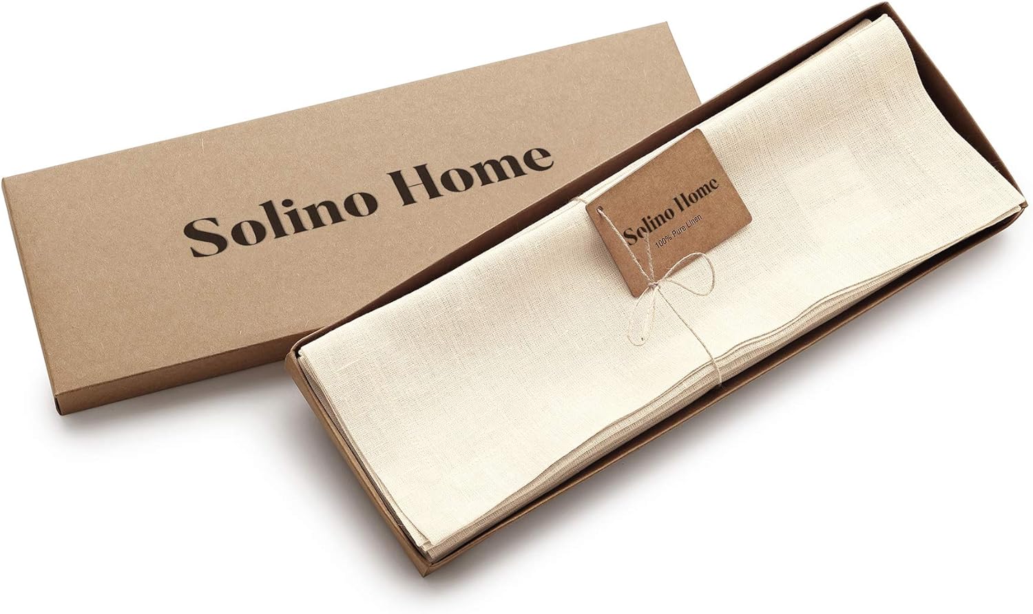 Solino Home Ivory Linen Placemats 14 x 19 Inch – 100% Pure Linen Fabric Placemats for Summer – Fete, Handcrafted from European Flax – Machine Washable Cloth Placemats Set of 4 : Home & Kitchen
