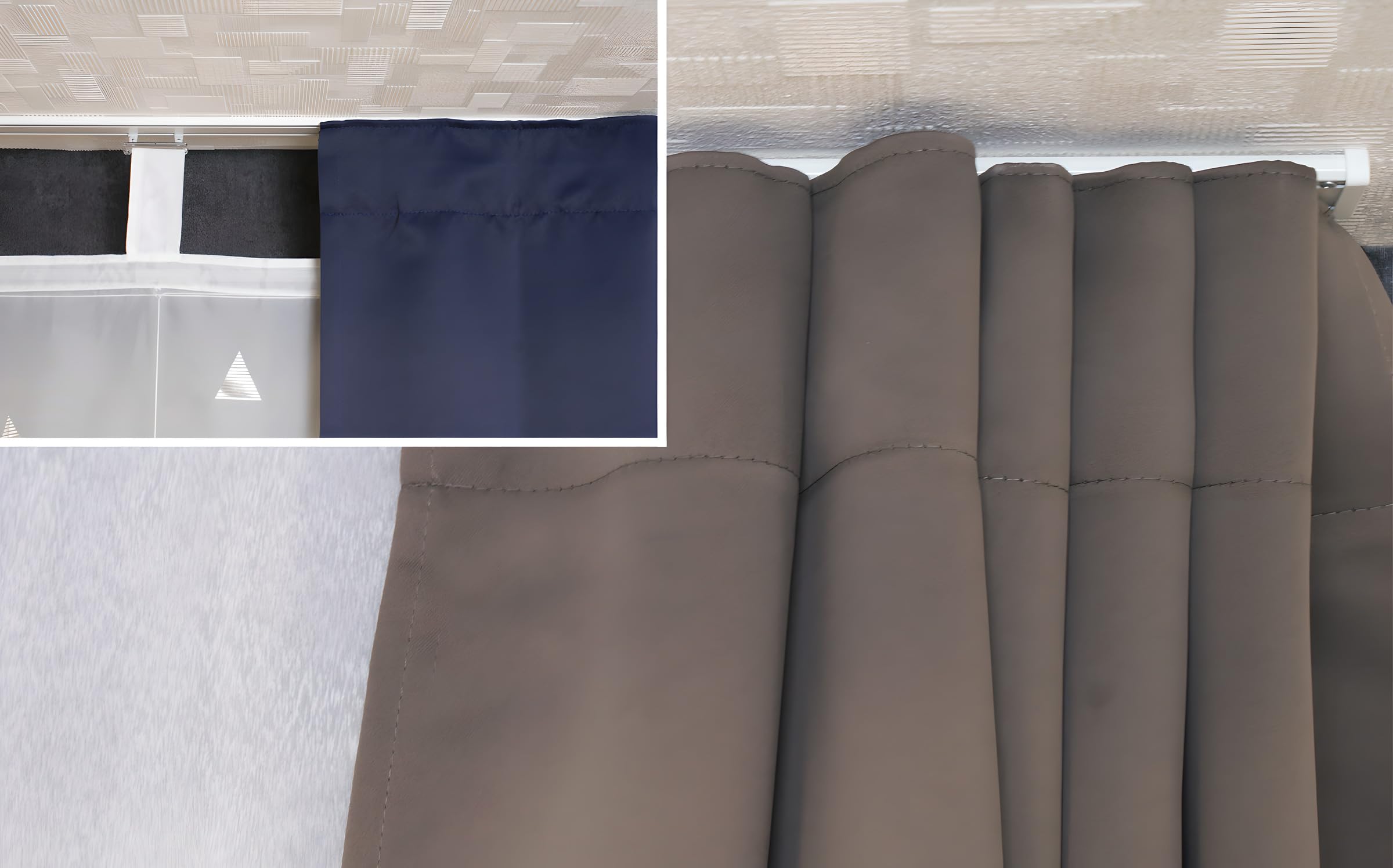 iso-design Gardinenschienen 2 läufig aus Aluminium in weiß - vorgebohrt, Deckenschiene, Vorhangschiene, 260 cm (2 x 130 cm)