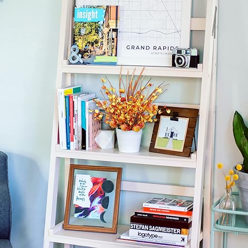 Miniatura 5 de RelatoHolife Paquete de 6 flores artificiales de 19.6 pulgadas con plantas artificiales de calabaza para decoración del hogar, arreglos florales,