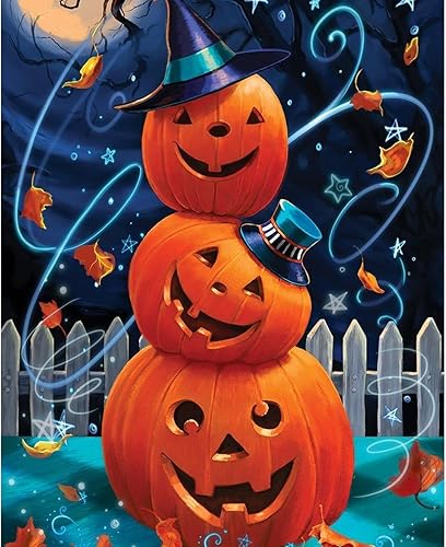 Miniatura 1 de NAIMOER Kits de arte de diamantes de calabaza para adultos, kits de arte de diamantes nocturnos 5D para principiantes, taladro completo para
