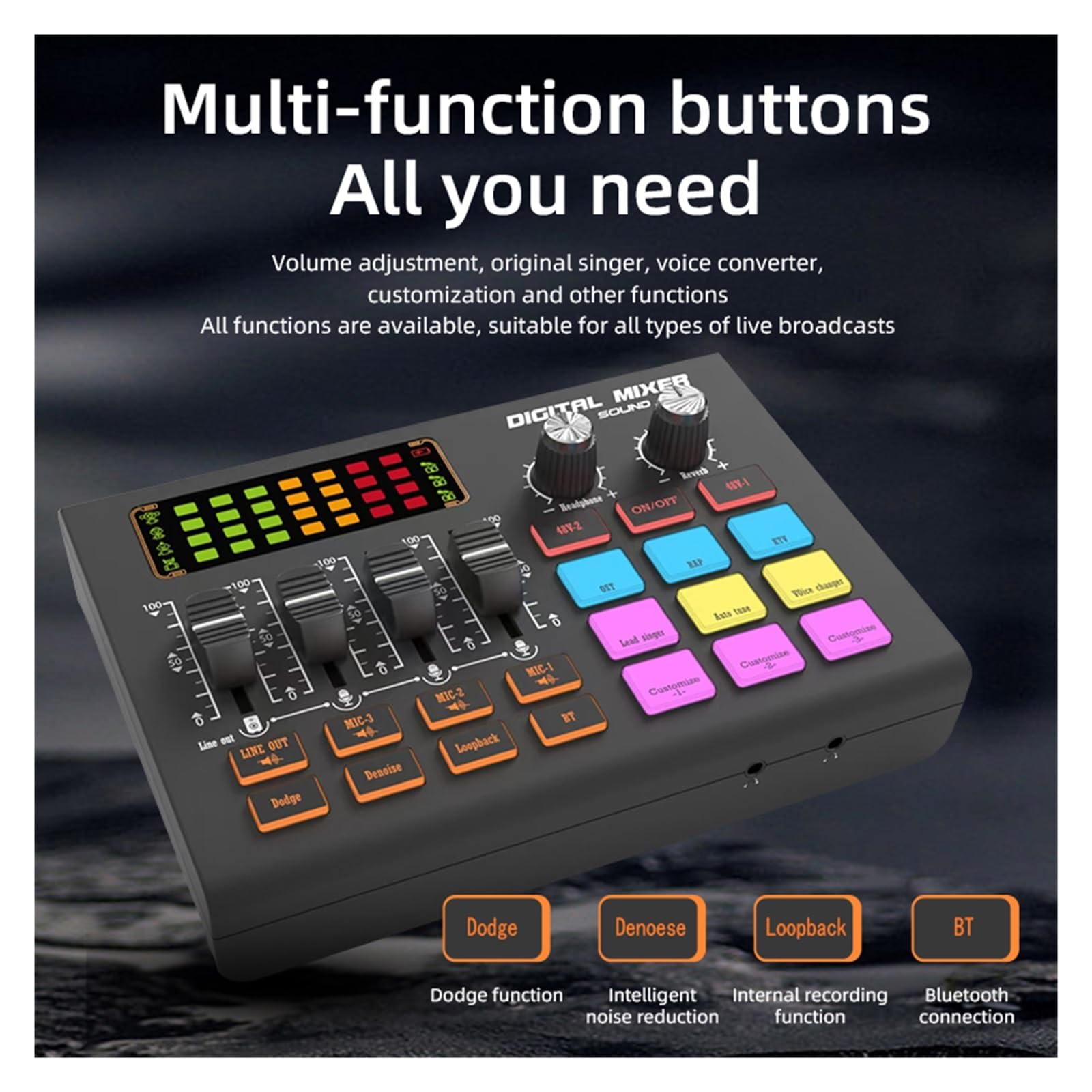 Mixer per DJ, Scheda SX10 Professionale Compatibile con Bluetooth Studio Record for Telefono PC Mixing Console Amplificatore Mixer for Musica dal