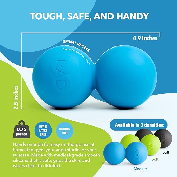 RAD Roller I Myofascial Release Tools I Medium Density I Self Massage Mobility and Recovery (Blue)