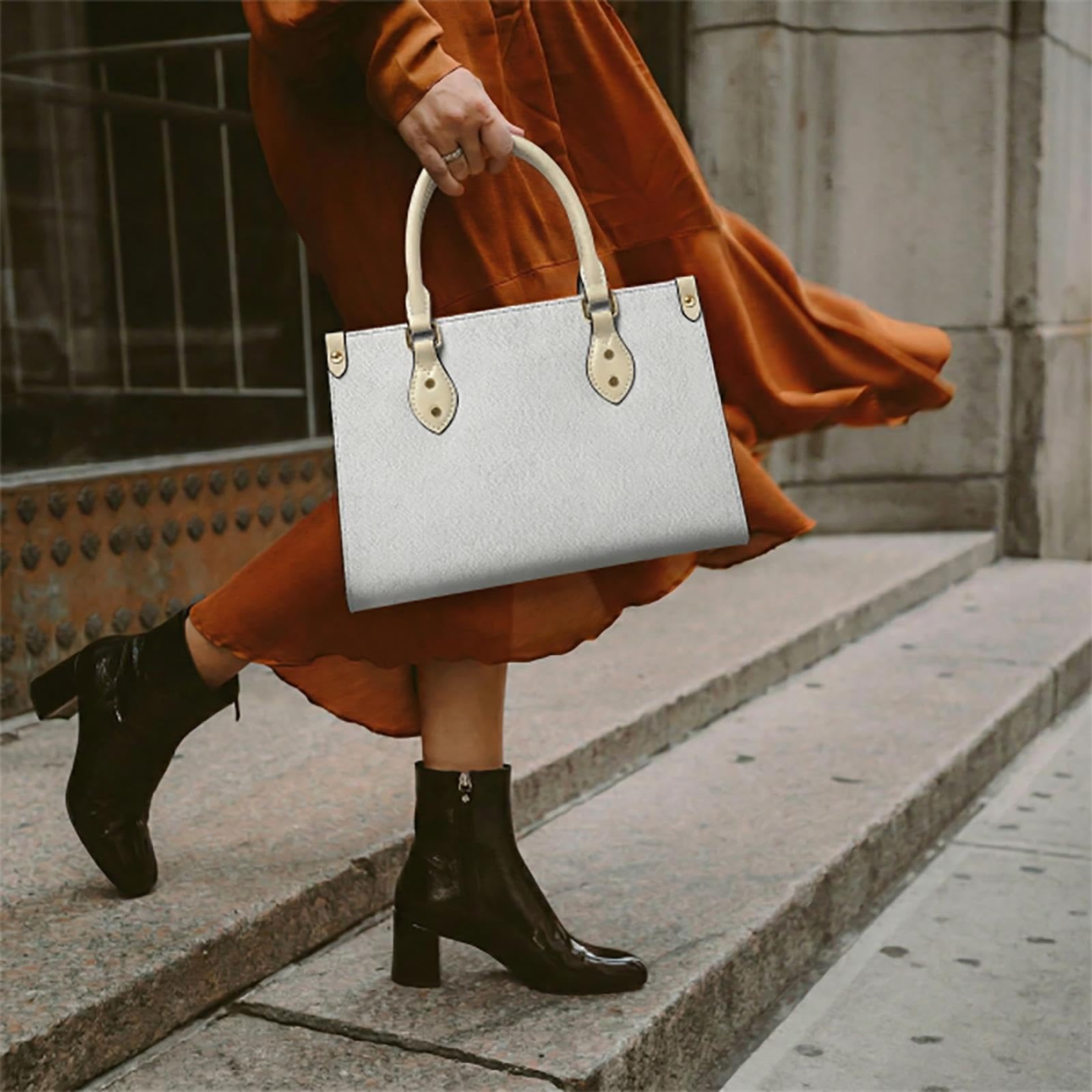 Bolso tote de cuero personalizable para mujer con correa hombro desmontable