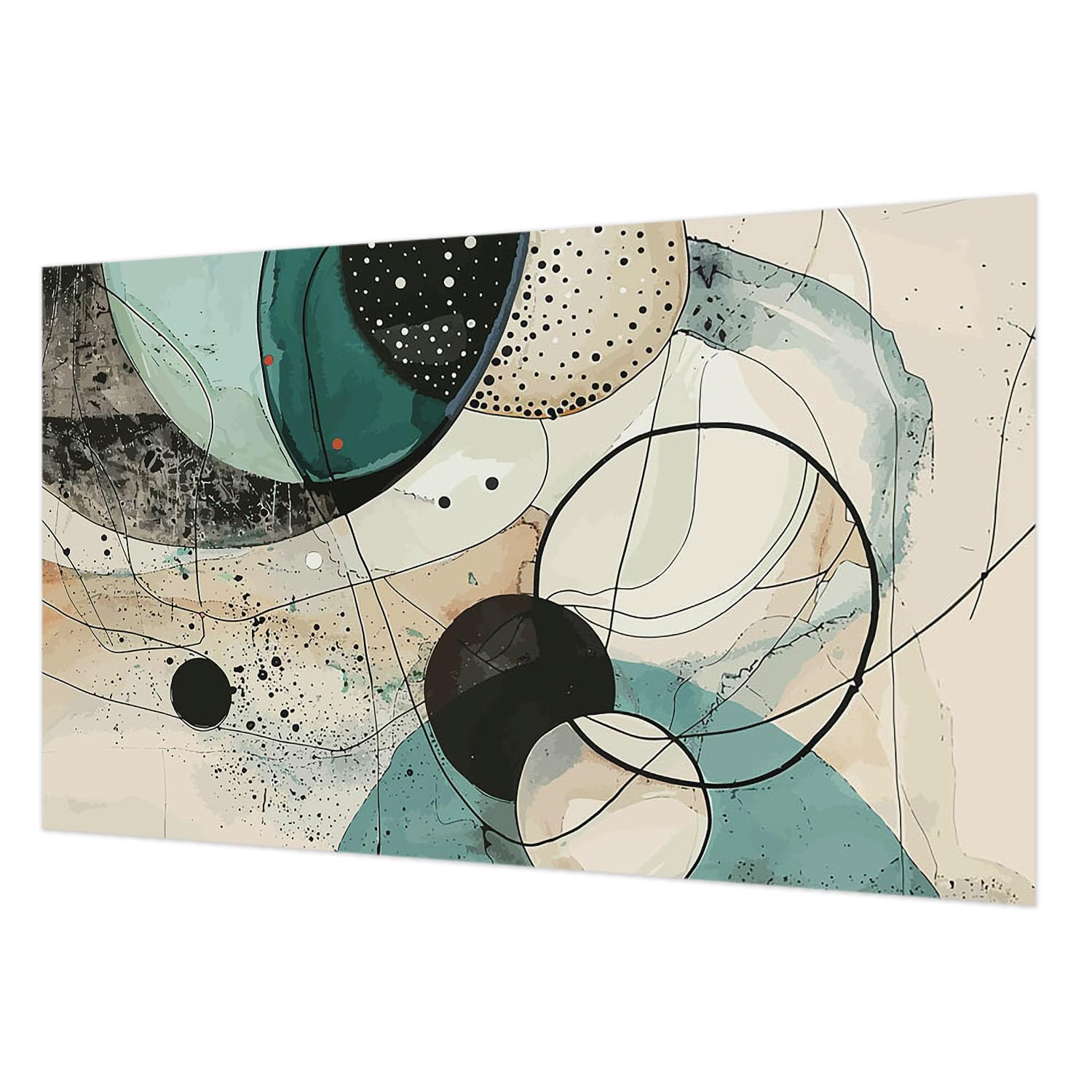 Tapisserie intissée pour chambre et salon design cercles colorés