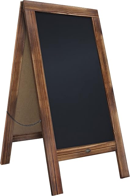 Rustic Magnetic A-Frame Chalkboard Sign/Extra Large 40" x 20" Free Standing Chalkboard Easel/Sturdy Sidewalk Sign Sandwich Board/Outdoor A Frame Chalk Board for Weddings & More!