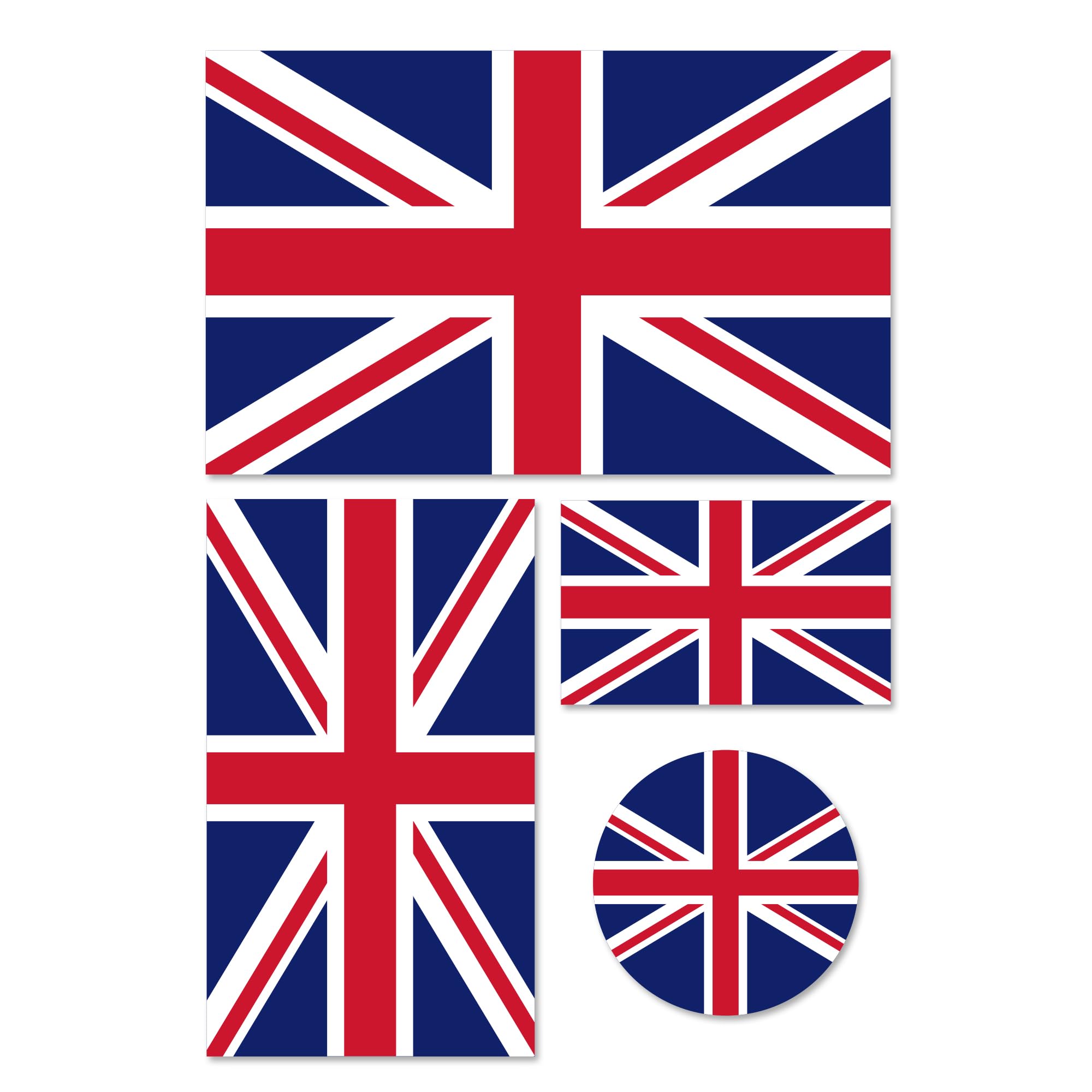 Premium Union Jack Flag Sticker Set – 4 x Vinyl Decals for Laptop, Phone, Tablet, Helmet – Bubble-Free, Repositionable & Weatherproof – British Pride Souvenir & Sports Fan Accessories (UK)
