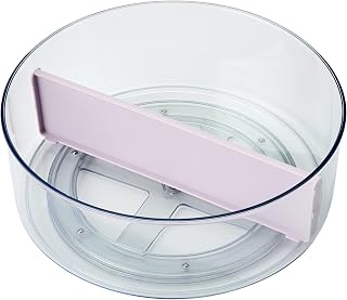 iDesign Lazy Susan, Rotatable Kitchen Organiser with Removable Divider, Storage Kitchen Accessories, Made of Recycled Plastic, Transparent and Purple