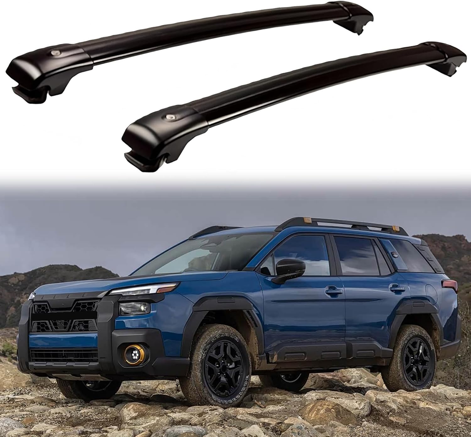 Cross Bars with Lock Fits for Subaru Outback 2026+ Crossbar Roof Rack Cargo Rack Luggage Bars Aluminum Roof Rail Bar 2PCS (Black)