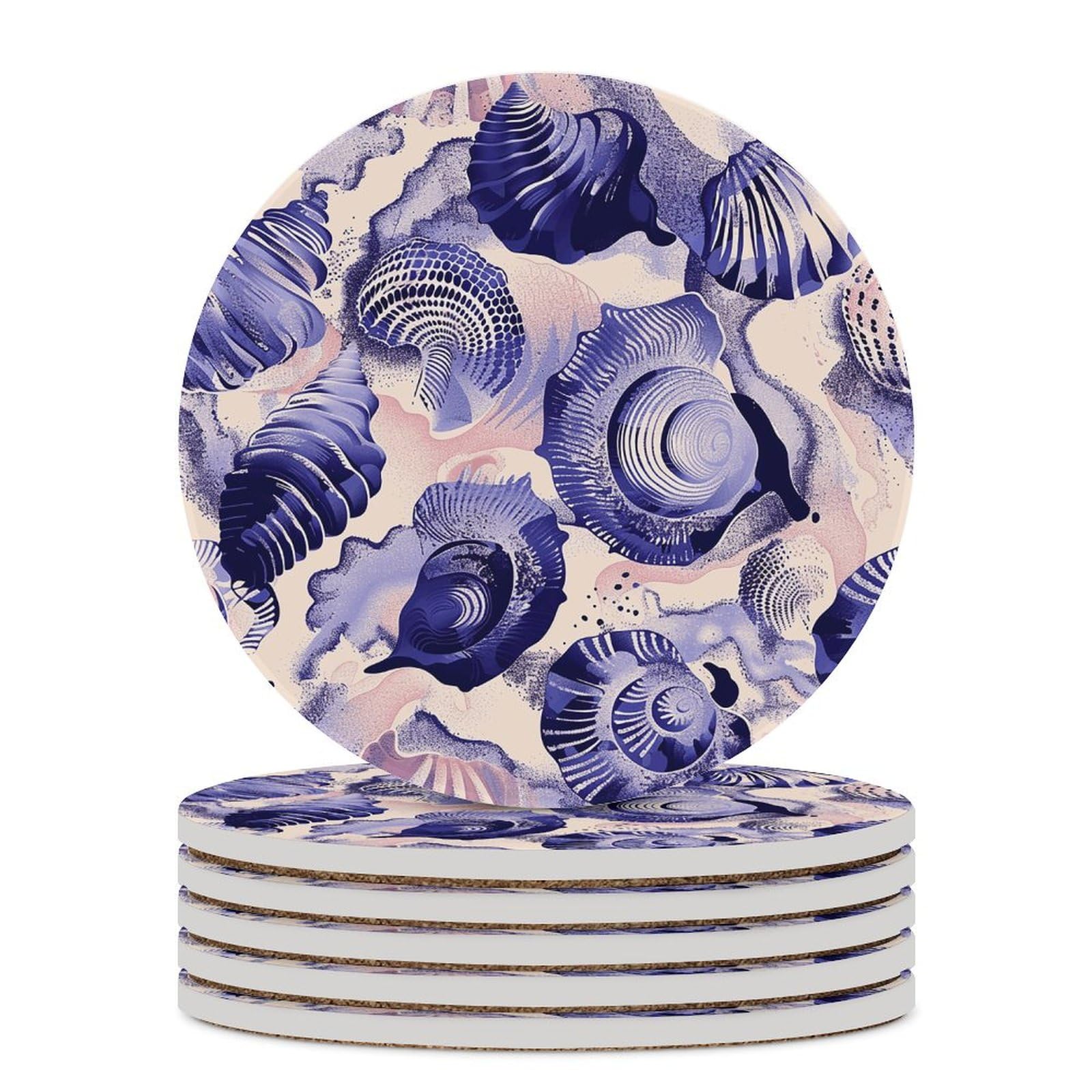 Dessous de verre en céramique beige et violet, le cadeau idéal pour une crémaillère
