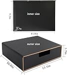 Desk organiser with 1 drawers, PU leather desk accessory and workspace organiser A4 paper sorter/multifunctional/office storage for letters, documents, mail, file storage box（ Black）