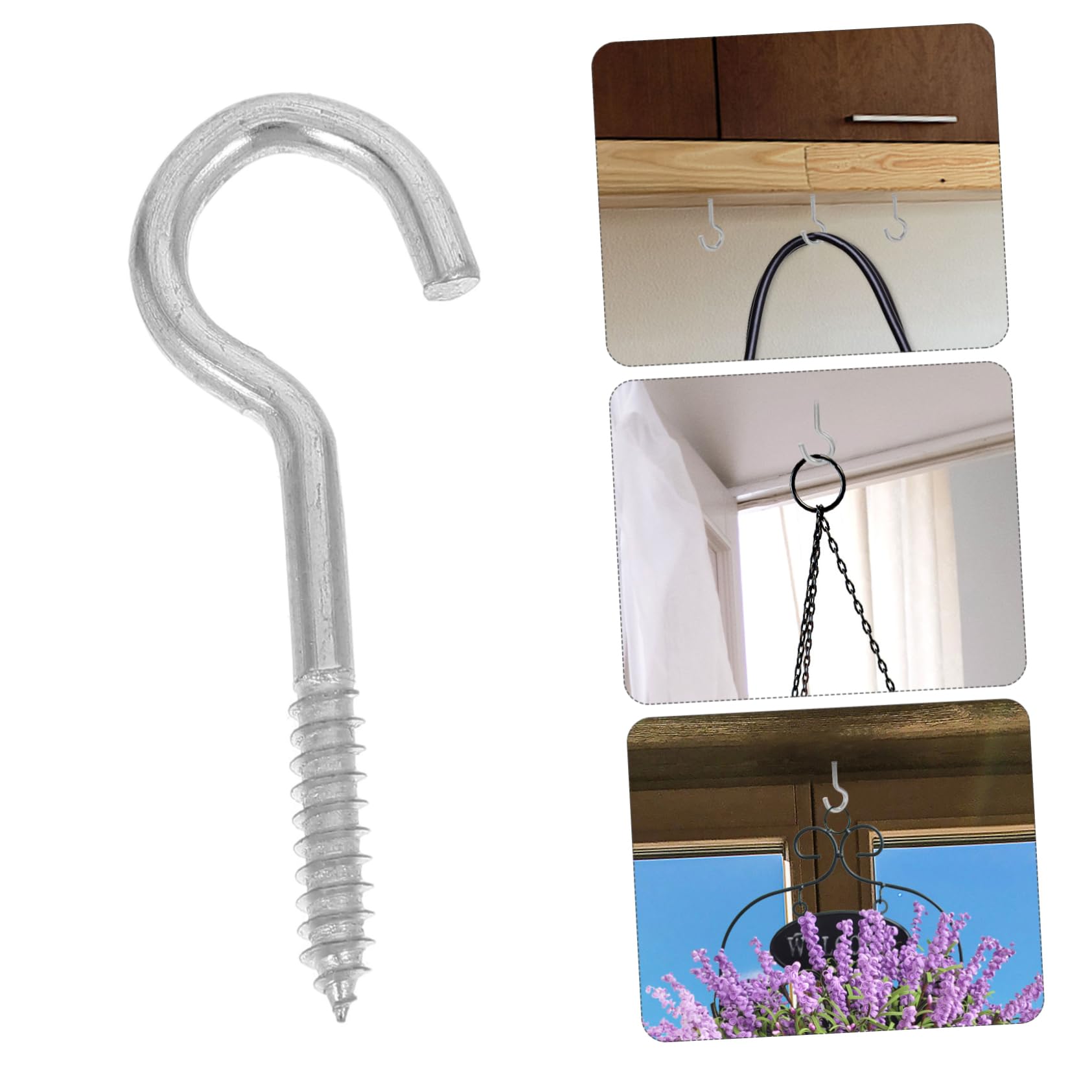 SOESFOUFU 100pcs Heavy Duty Eye Bolt Screw Hooks Self-Tapping Screws for Wall/Ceiling Mount Plant Hangers Modern Decorative Hooks