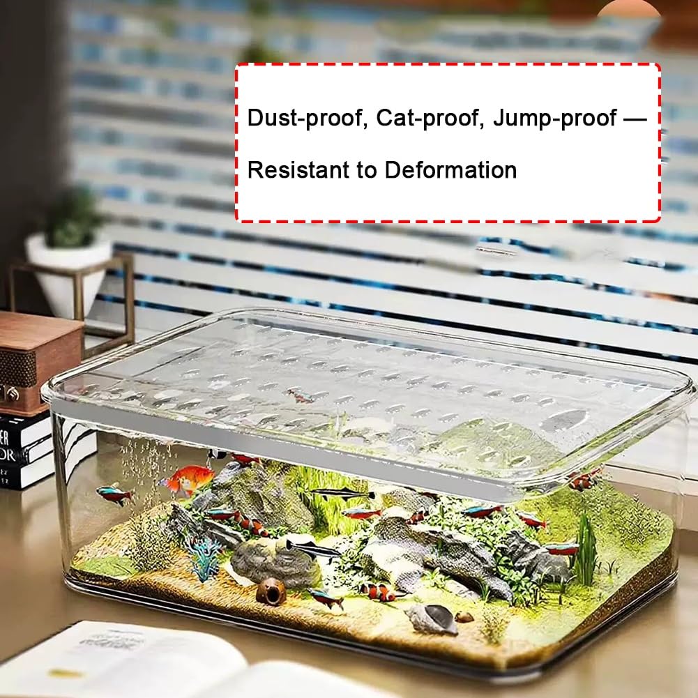 GZHERVICES Couvercle D'aquarium en Acrylique Transparent, Couvercle Évasion (avec Trous), Couvercle Supérieur pour Aquarium, Les Crevettes Et Les Tortues De Sauter Hors du Bac(Clear-4mm,45x45cm)